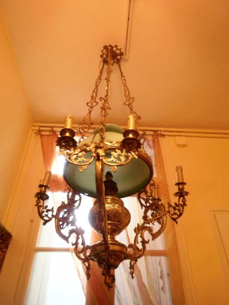 Suspension Chandelier In Bronze And Brass - XXth-photo-2