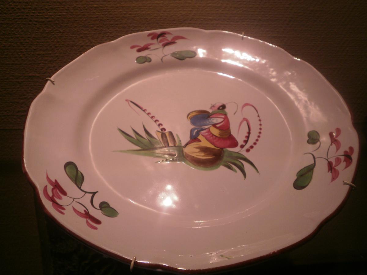 Assiette Au Chinois En Faience De l'Est - 18eme siecle-photo-2