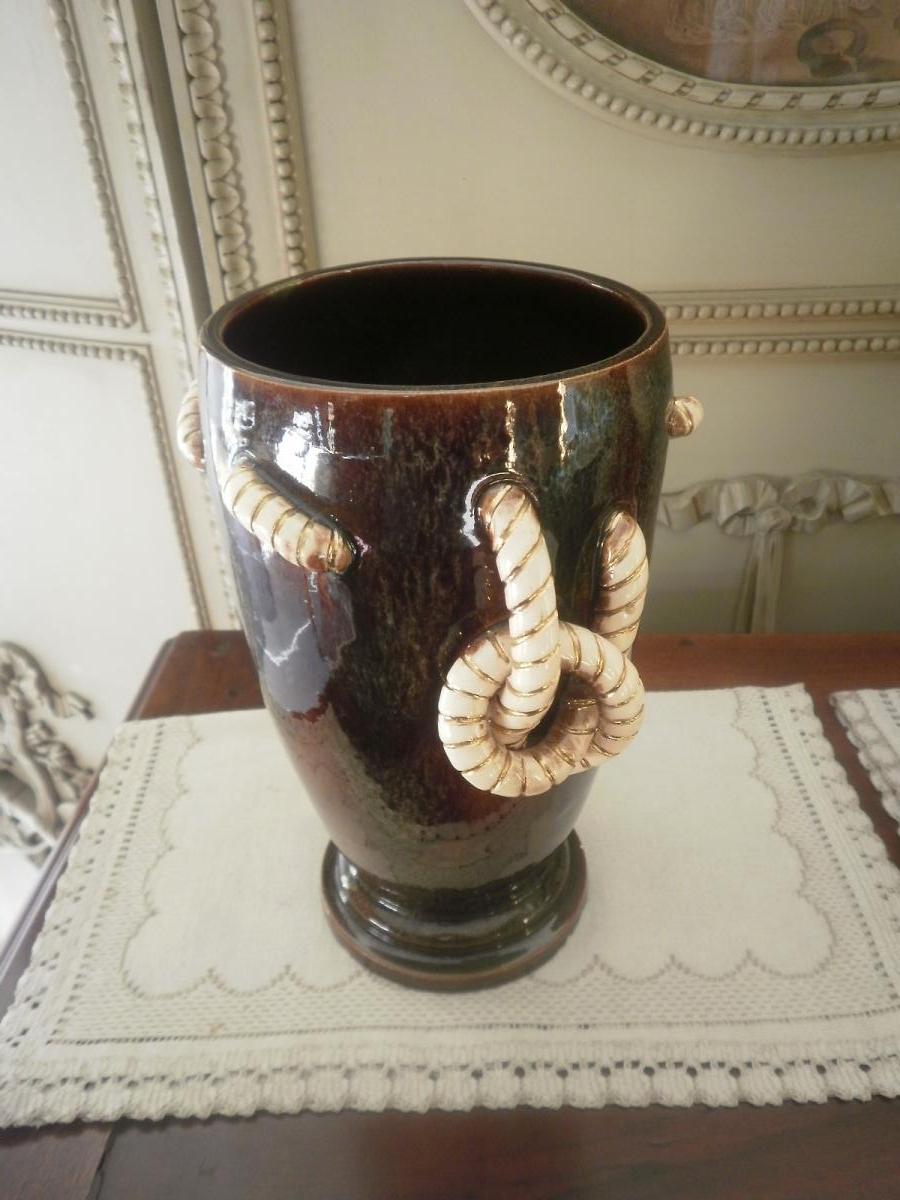 Vase Art Déco En Faience Vernissee – Bosch-photo-2