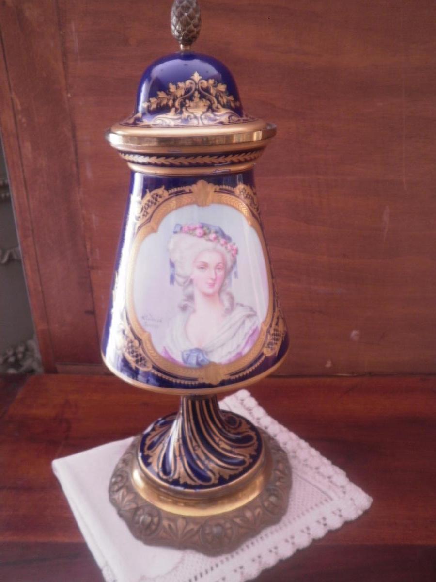 Sevres Earthenware - Covered Vase