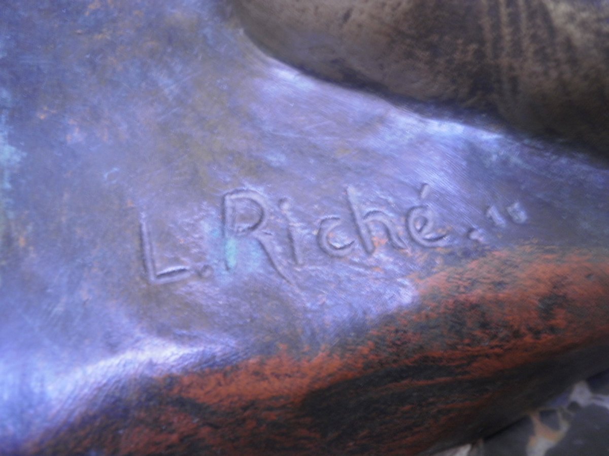 Bronze De Louis Riche, Numéroté (1877-1949).-photo-3