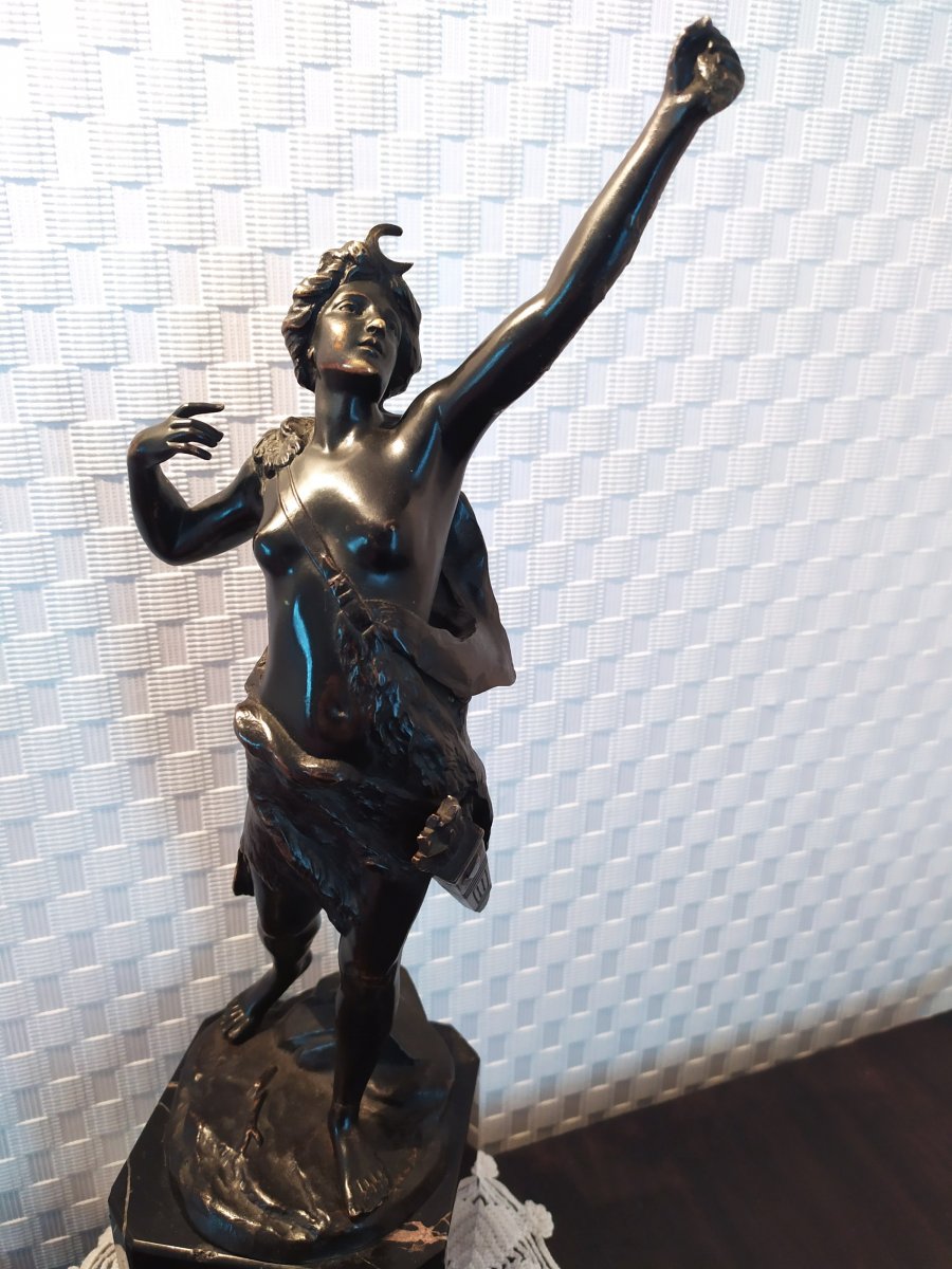 Bronze "diane Chasseresse" - C. Holand XXth.-photo-1