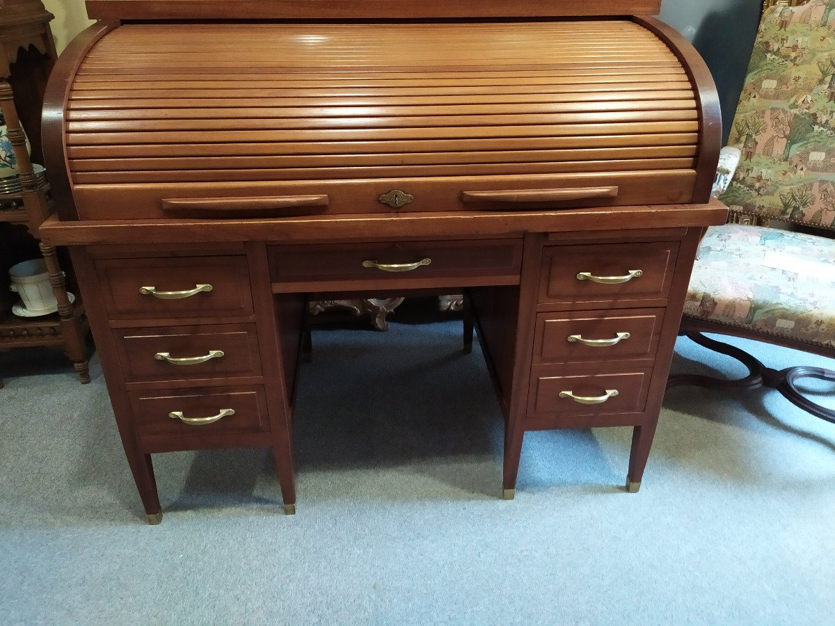 American Mahogany Desk - XXth Century. -photo-4