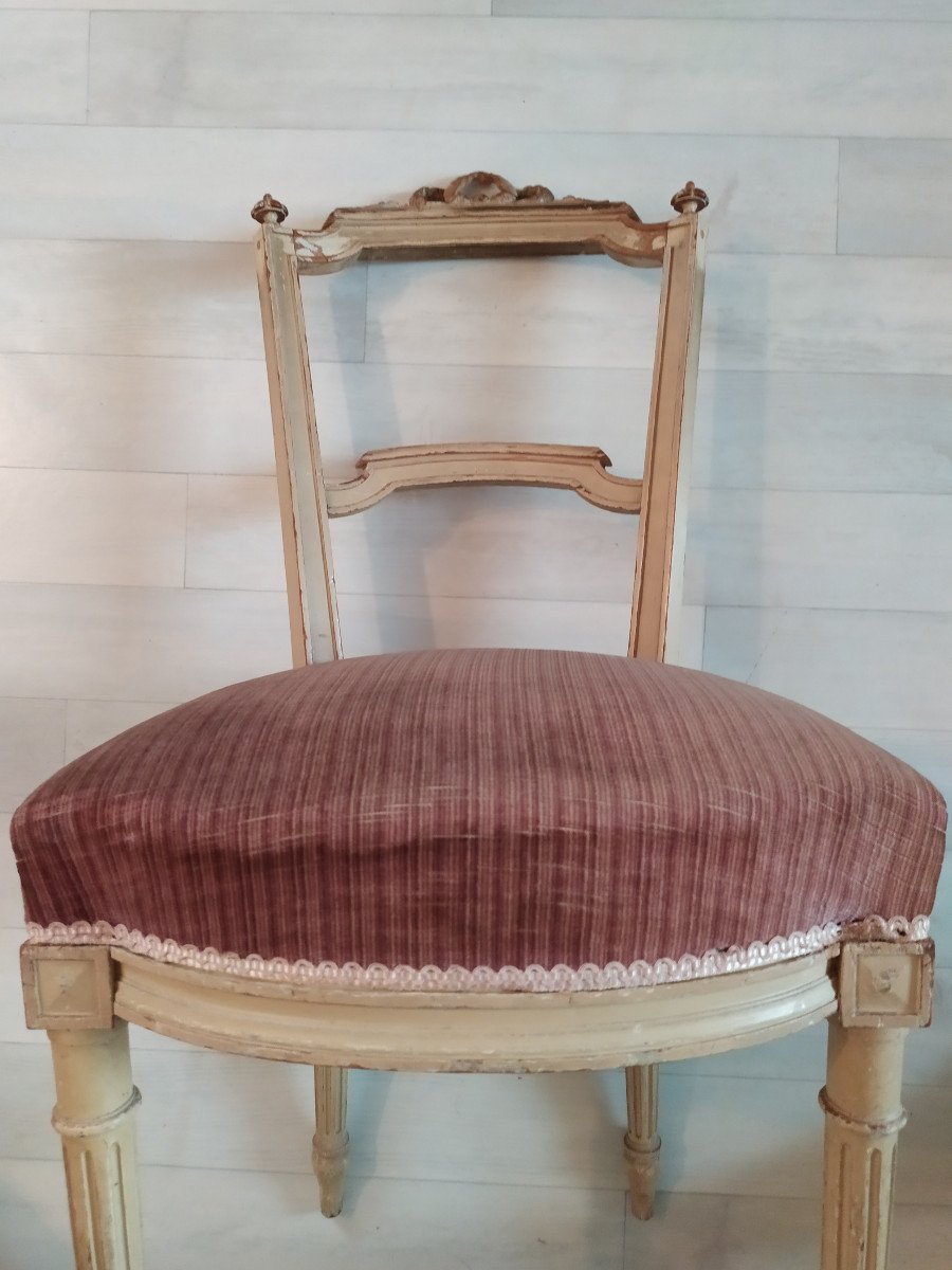 Paire De Chaises De Style Louis XVI.-photo-2