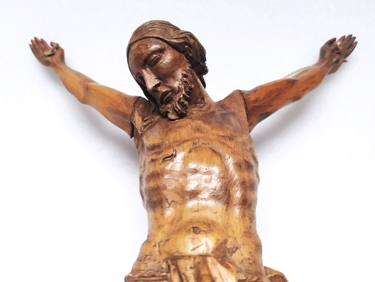 Christ En Bois Sculpte – XVIIIème.-photo-3