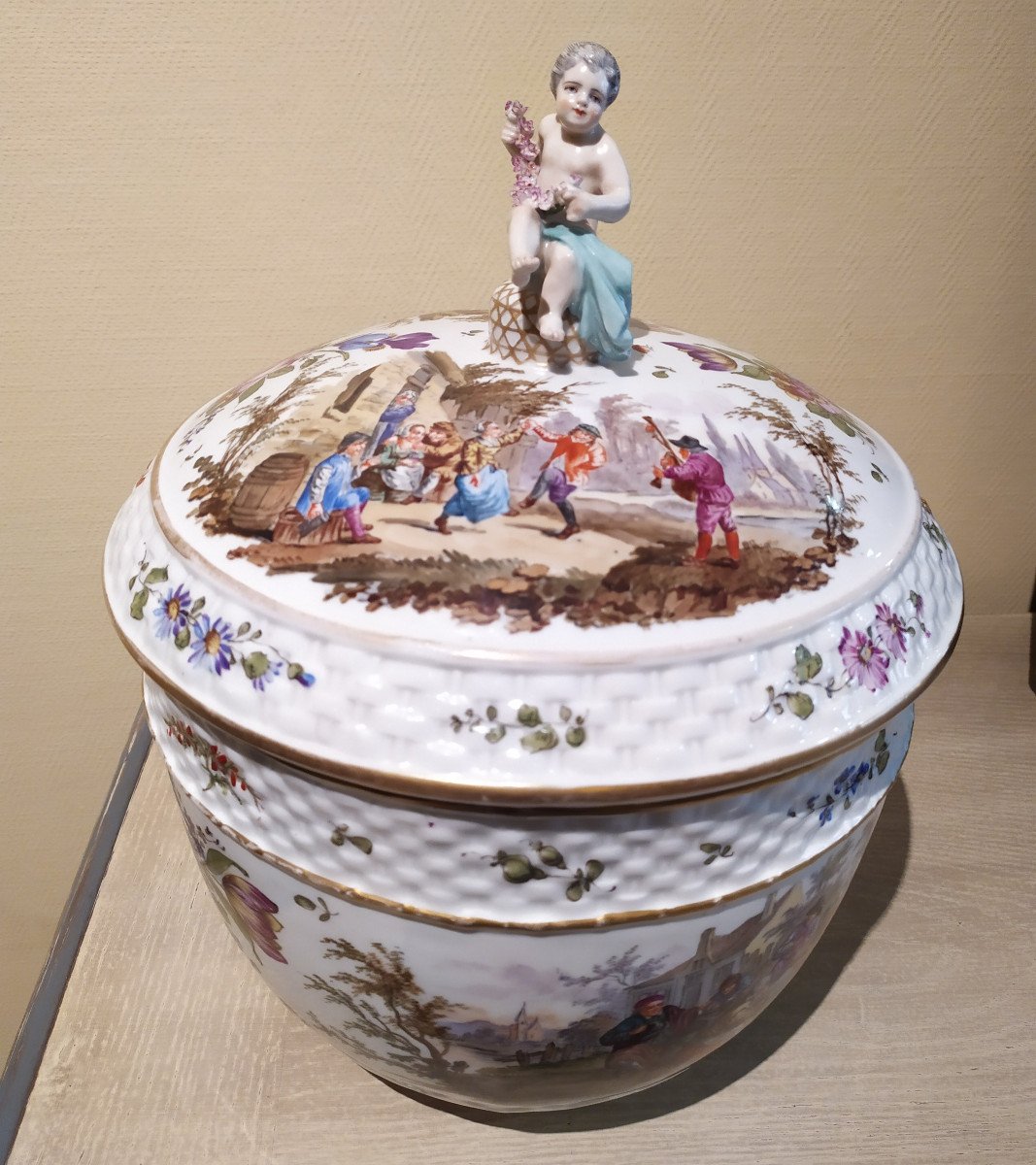 Porcelain Covered Pot - Eugene Clauss Paris - XIXth.