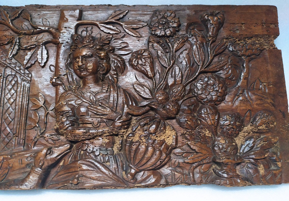 Panneau De Facade Coffre En Noyer – XVIIème-photo-2