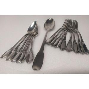 Set Of Silver Cutlery - XVIIIth And XIXth Centuries.
