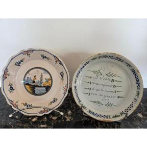 Nevers – 2 18th-century Plates.