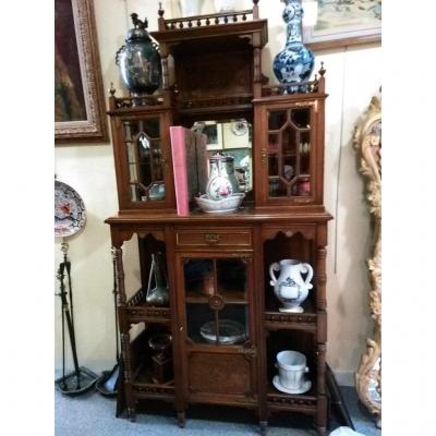 Cabinet Showcase In Walnut - XXth