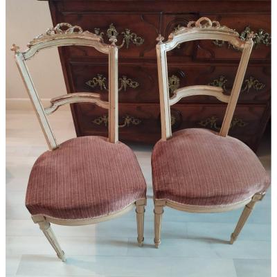 Paire De Chaises De Style Louis XVI.