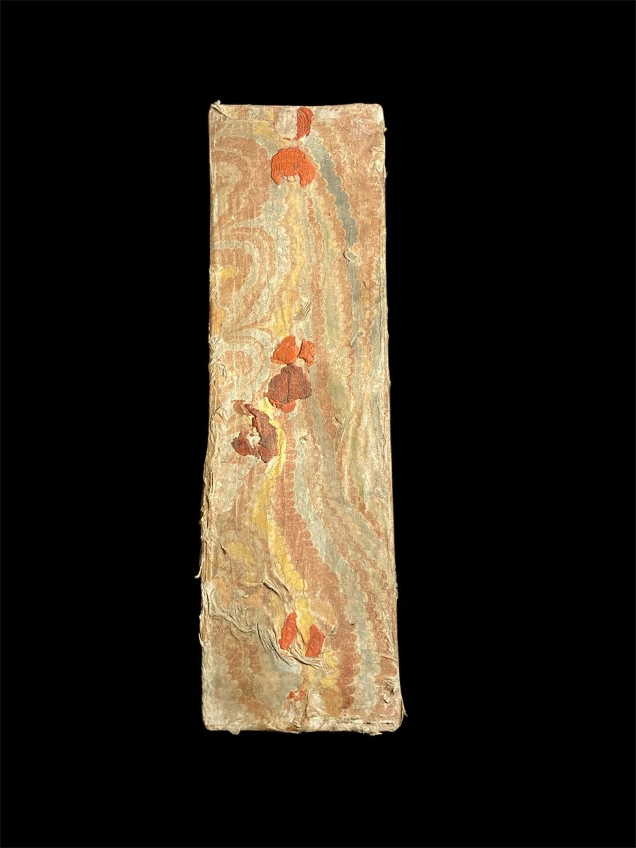 17th Century - Tuscany - Conventual Box In Wood Covered With Decorated Paper Peigné Ondulé-photo-6