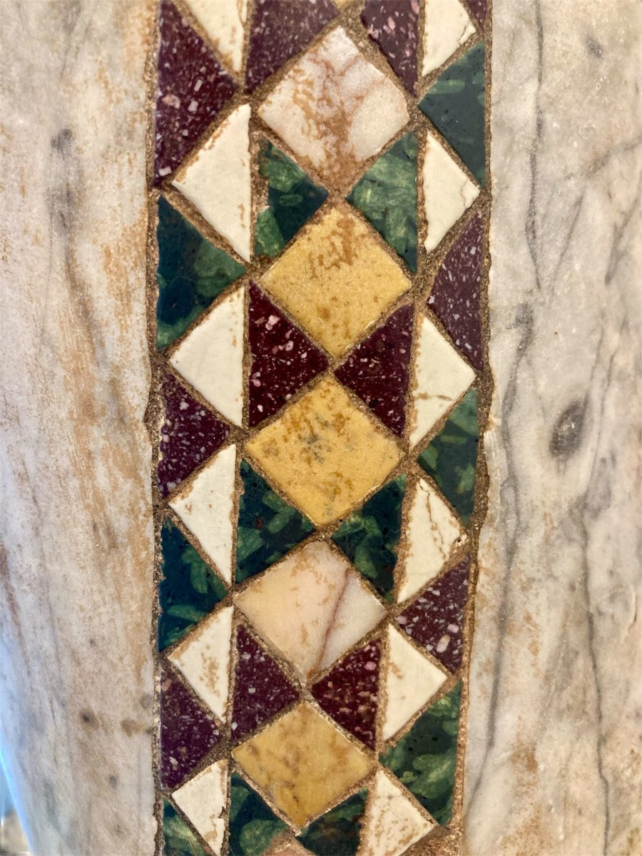 3° quart du XII siècle - Italie Centrale - Fragment superieur de Colonne Cosmatesque-photo-5