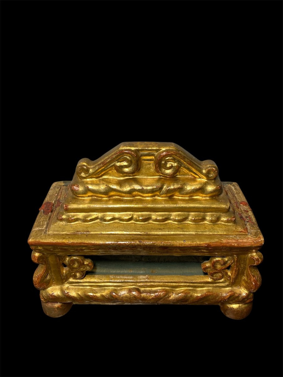 XVI Siècle - Venise - Coffret Reliquaire En Bois Richement Sculpté Et Doré-photo-2