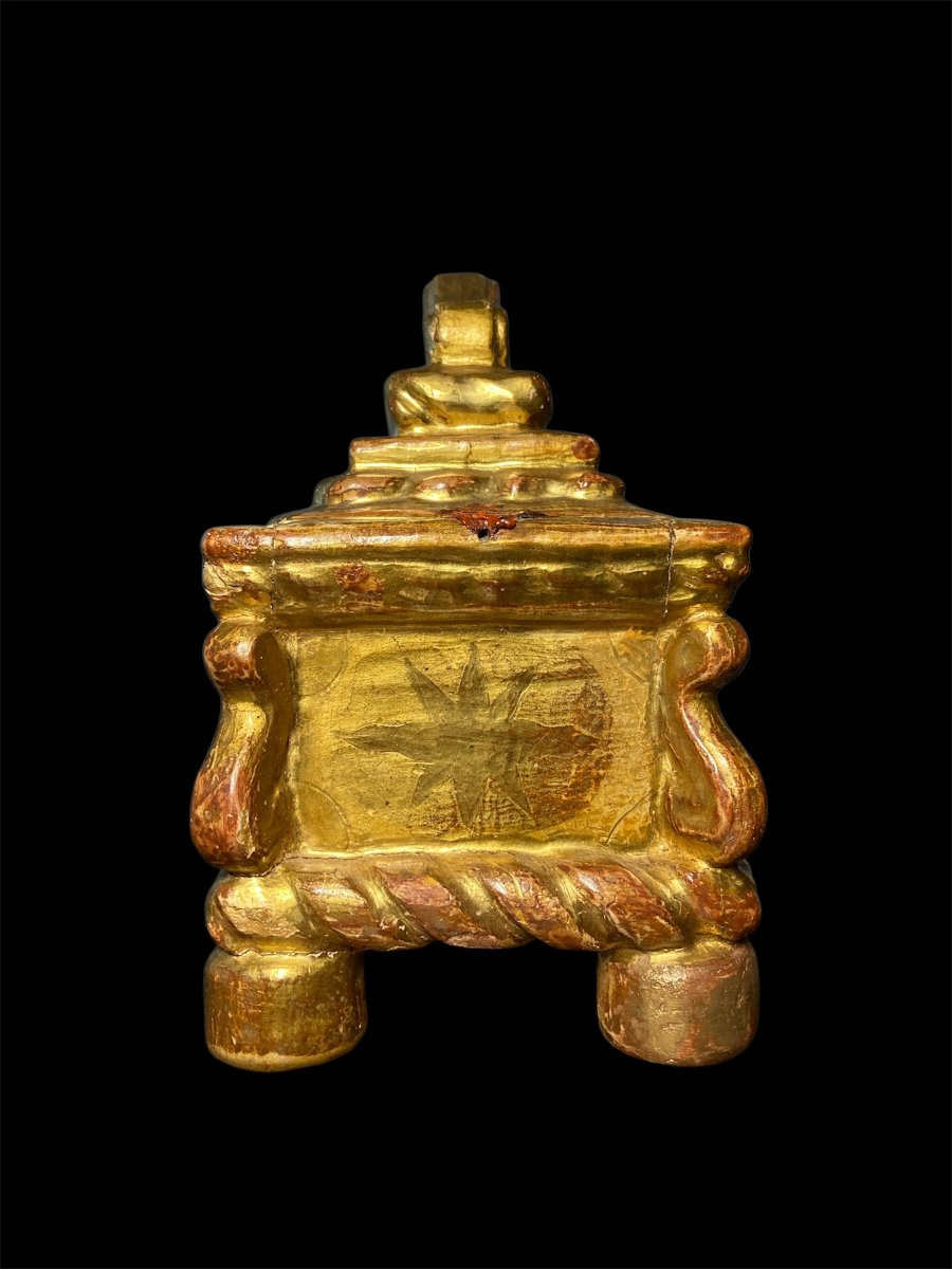 XVI Siècle - Venise - Coffret Reliquaire En Bois Richement Sculpté Et Doré-photo-3