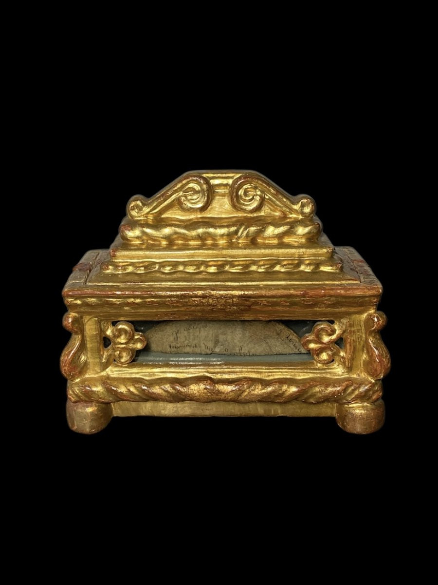 XVI Siècle - Venise - Coffret Reliquaire En Bois Richement Sculpté Et Doré-photo-1