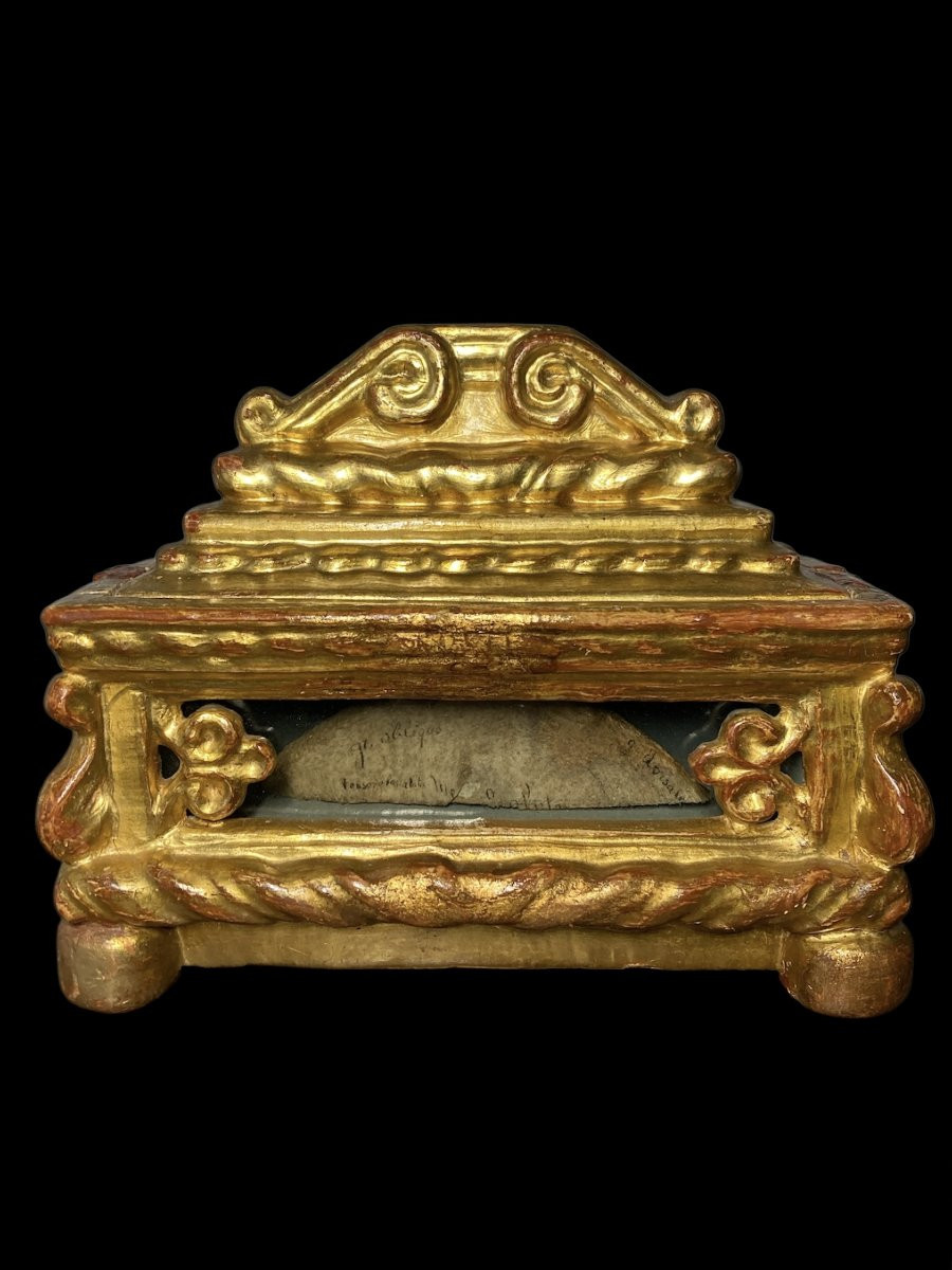 XVI Siècle - Venise - Coffret Reliquaire En Bois Richement Sculpté Et Doré-photo-3