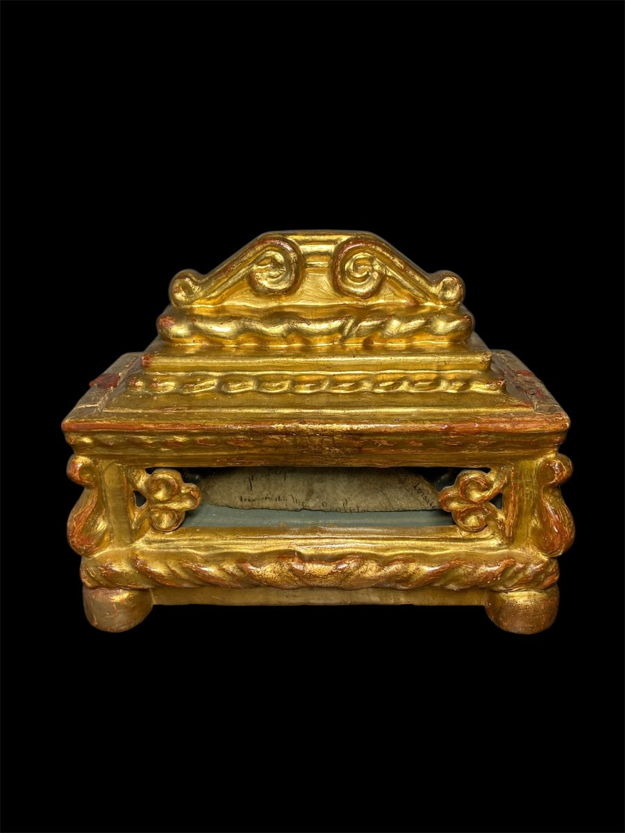 XVI Siècle - Venise - Coffret Reliquaire En Bois Richement Sculpté Et Doré-photo-4