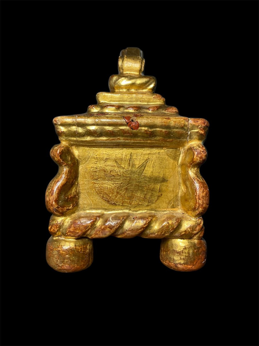 XVI Siècle - Venise - Coffret Reliquaire En Bois Richement Sculpté Et Doré-photo-6