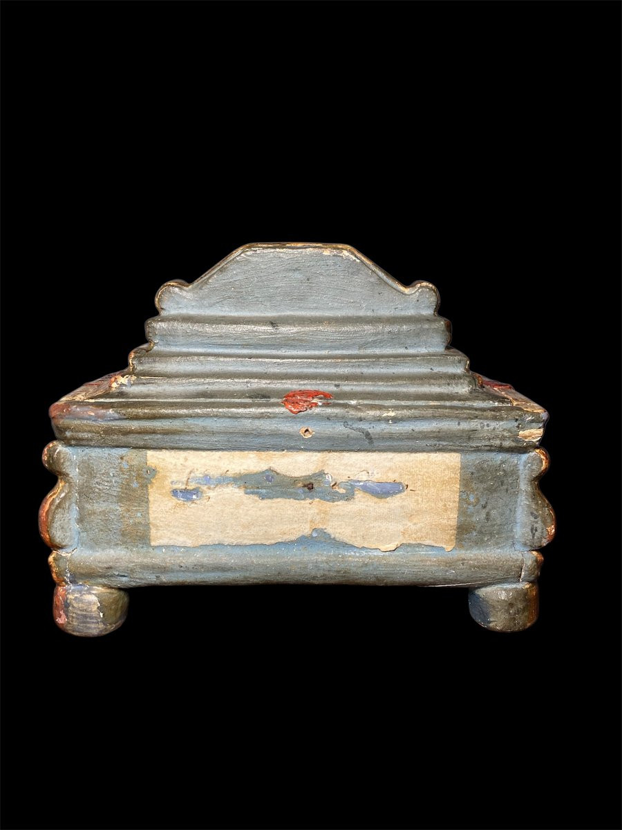 XVI Siècle - Venise - Coffret Reliquaire En Bois Richement Sculpté Et Doré-photo-8