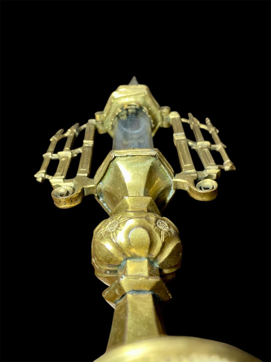 XV Siècle - France - Reliquaire En Cuivre Doré-photo-3