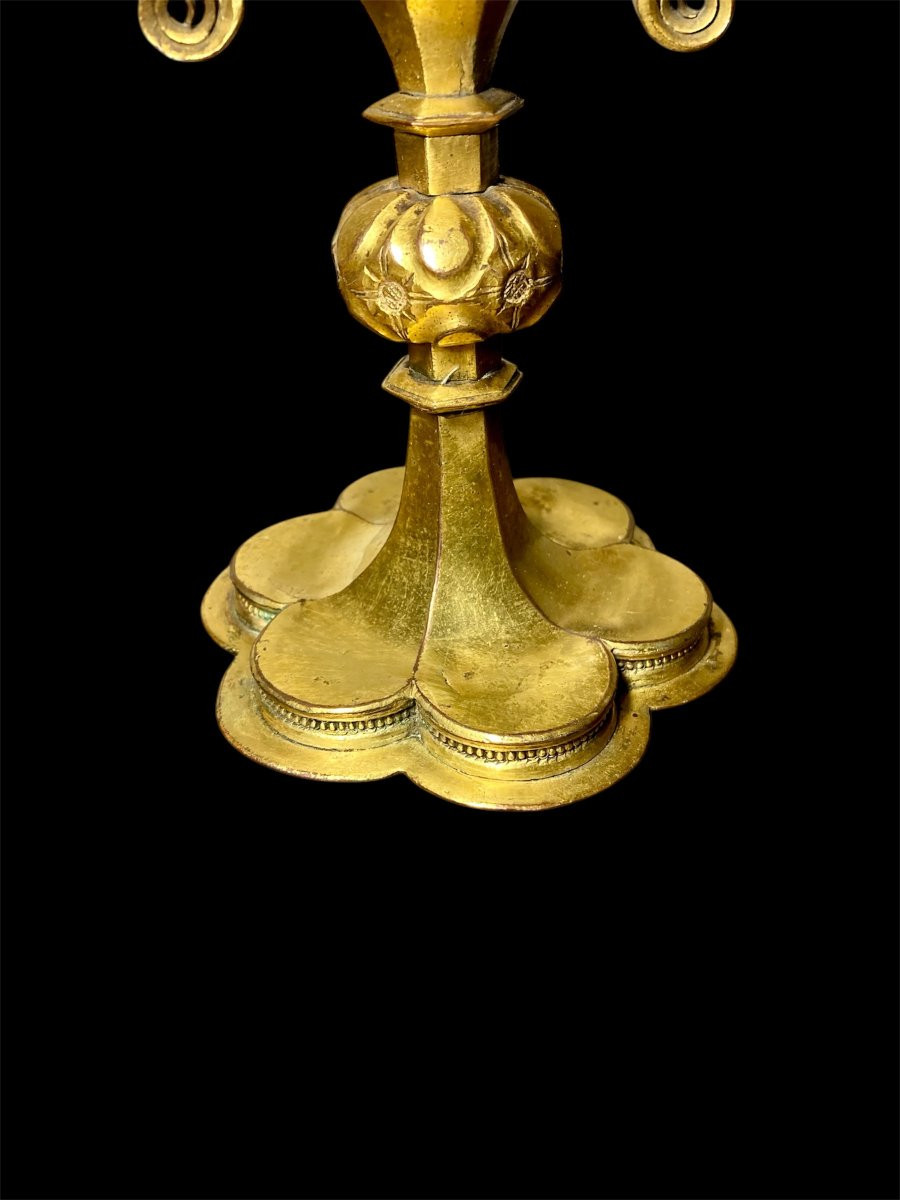 XV Siècle - France - Reliquaire En Cuivre Doré-photo-4