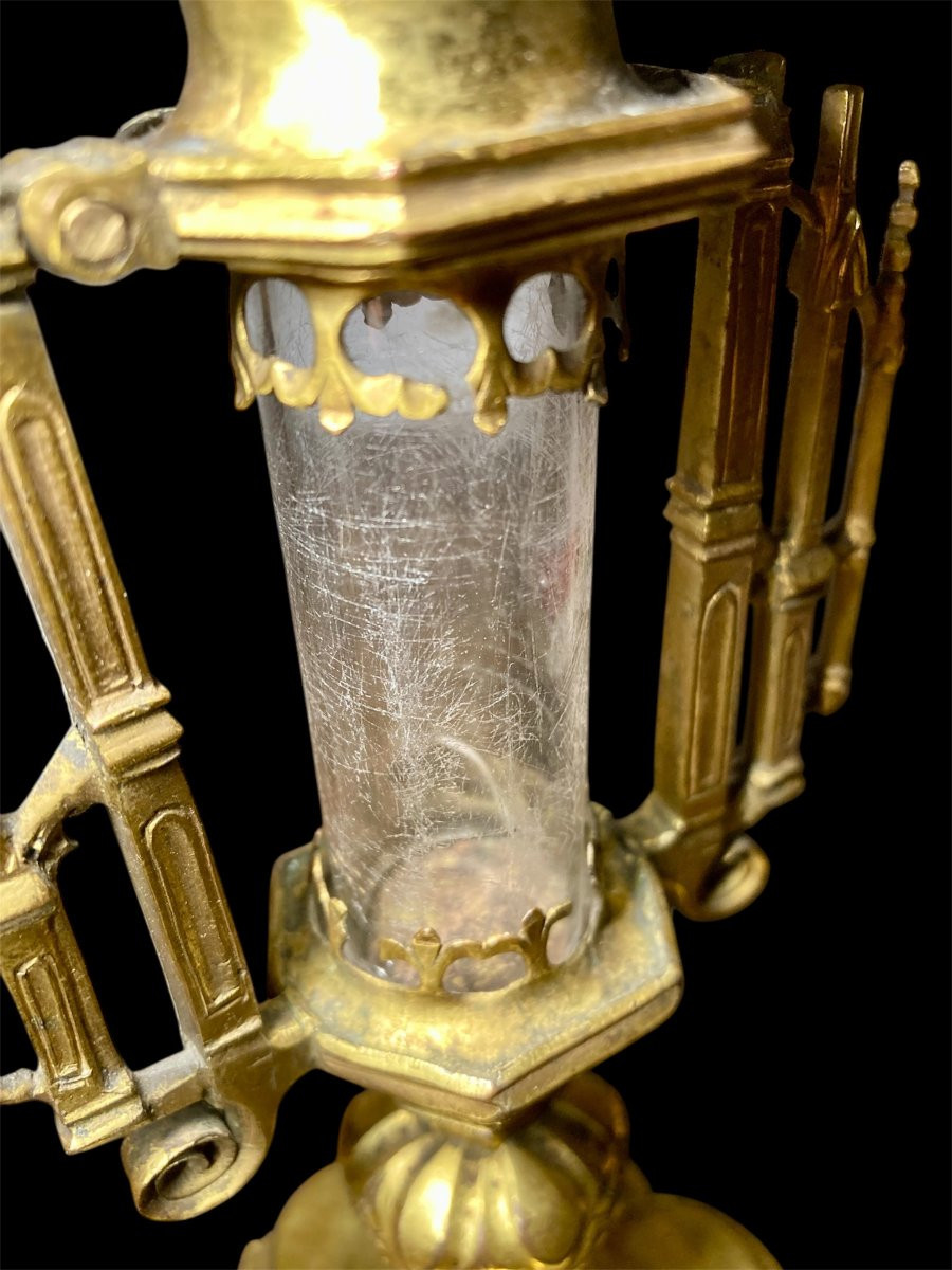 XV Siècle - France - Reliquaire En Cuivre Doré-photo-1