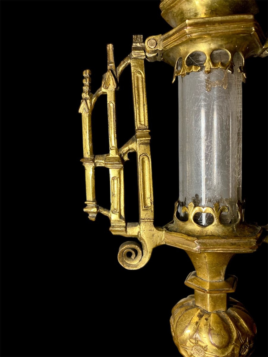 XV Siècle - France - Reliquaire En Cuivre Doré-photo-2