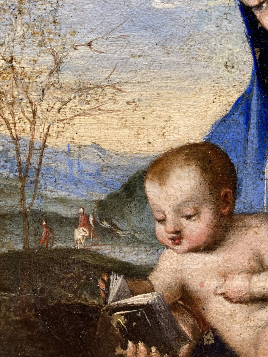 Lorenzo Costa (ferrara, 1460 - Mantua, 1535) - Workshop Of - Madonna Of The Book - 1520/1530-photo-1