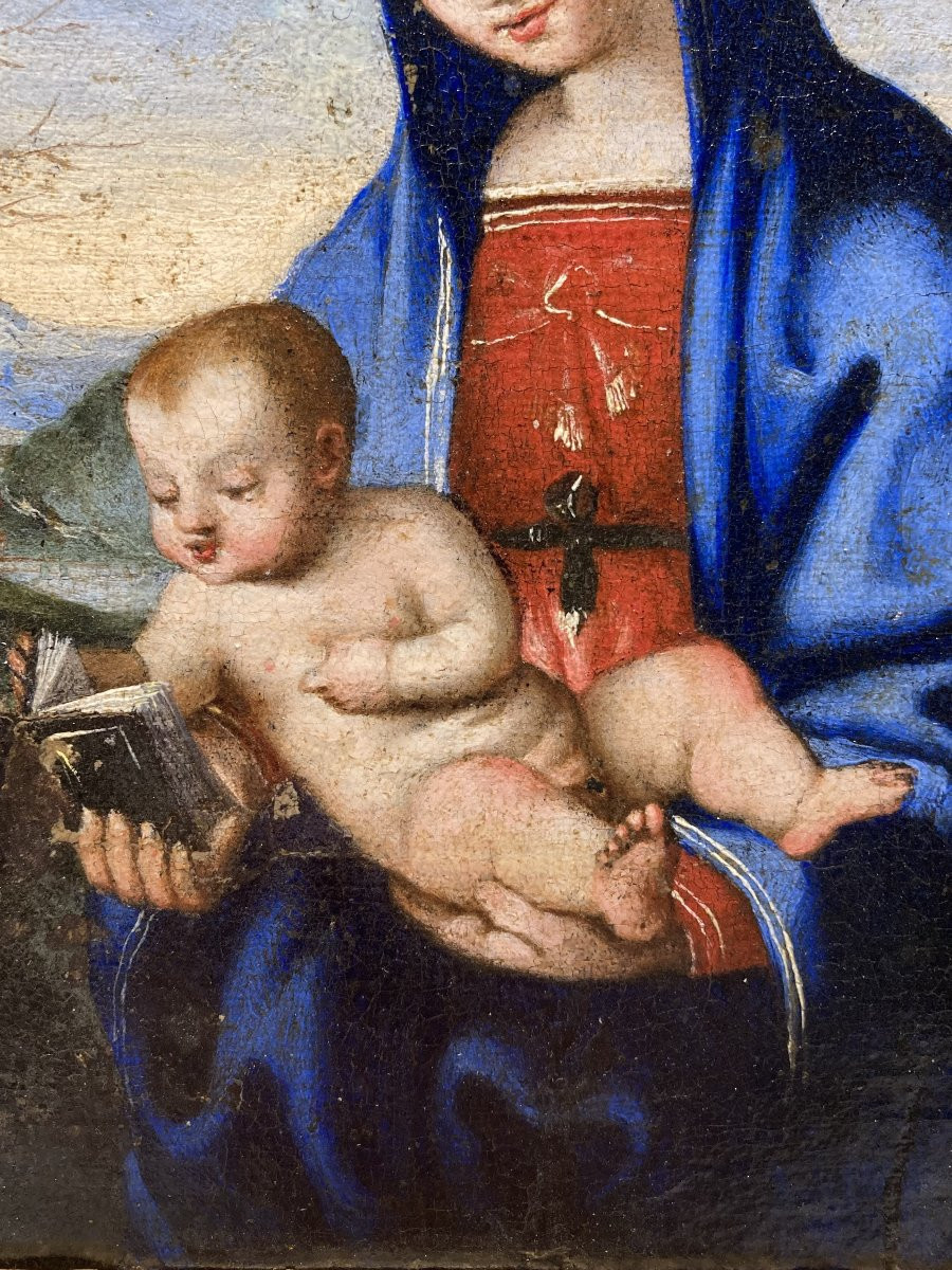 Lorenzo Costa (ferrara, 1460 - Mantua, 1535) - Workshop Of - Madonna Of The Book - 1520/1530-photo-5