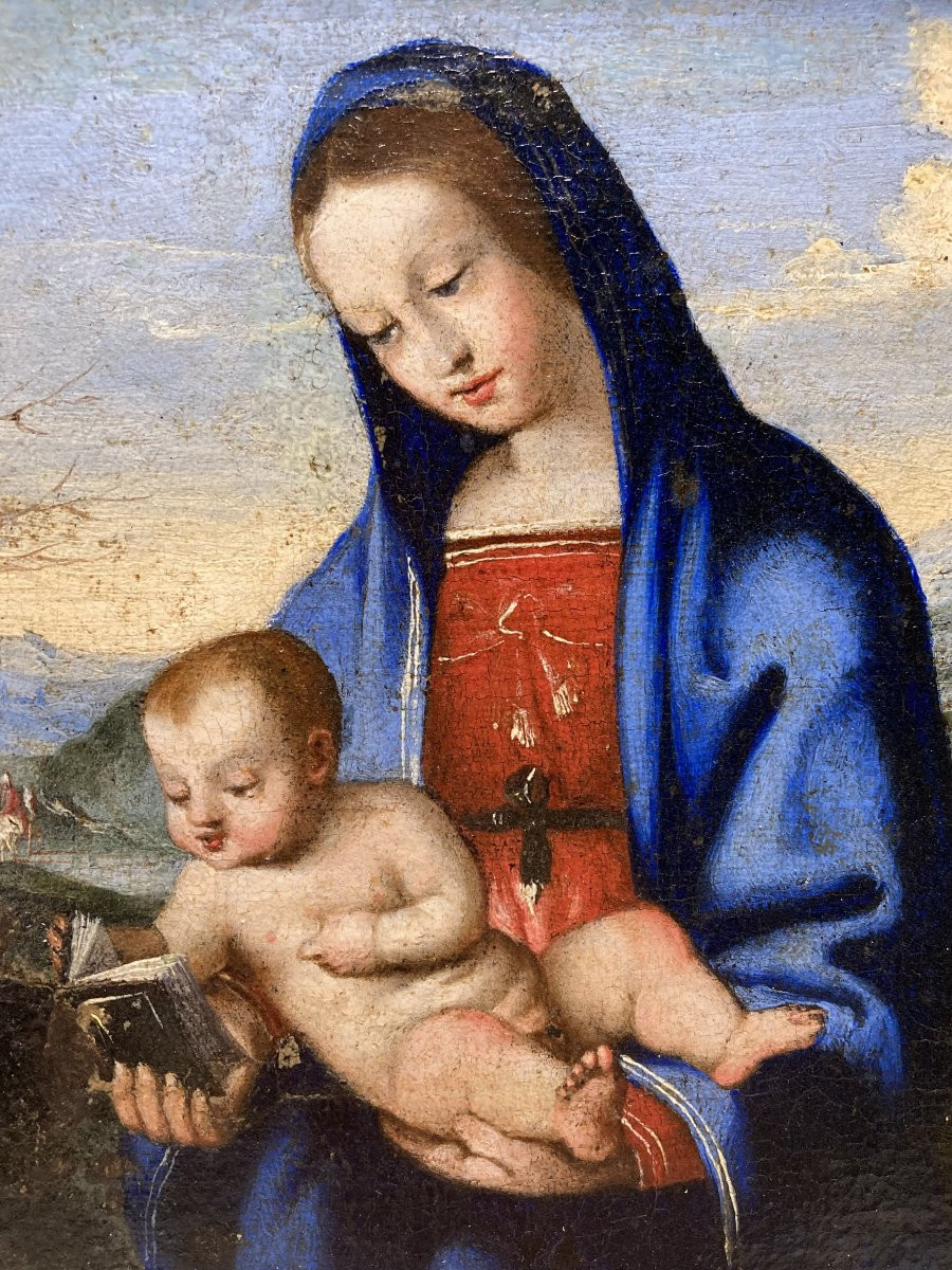 Lorenzo Costa (ferrara, 1460 - Mantua, 1535) - Workshop Of - Madonna Of The Book - 1520/1530-photo-8