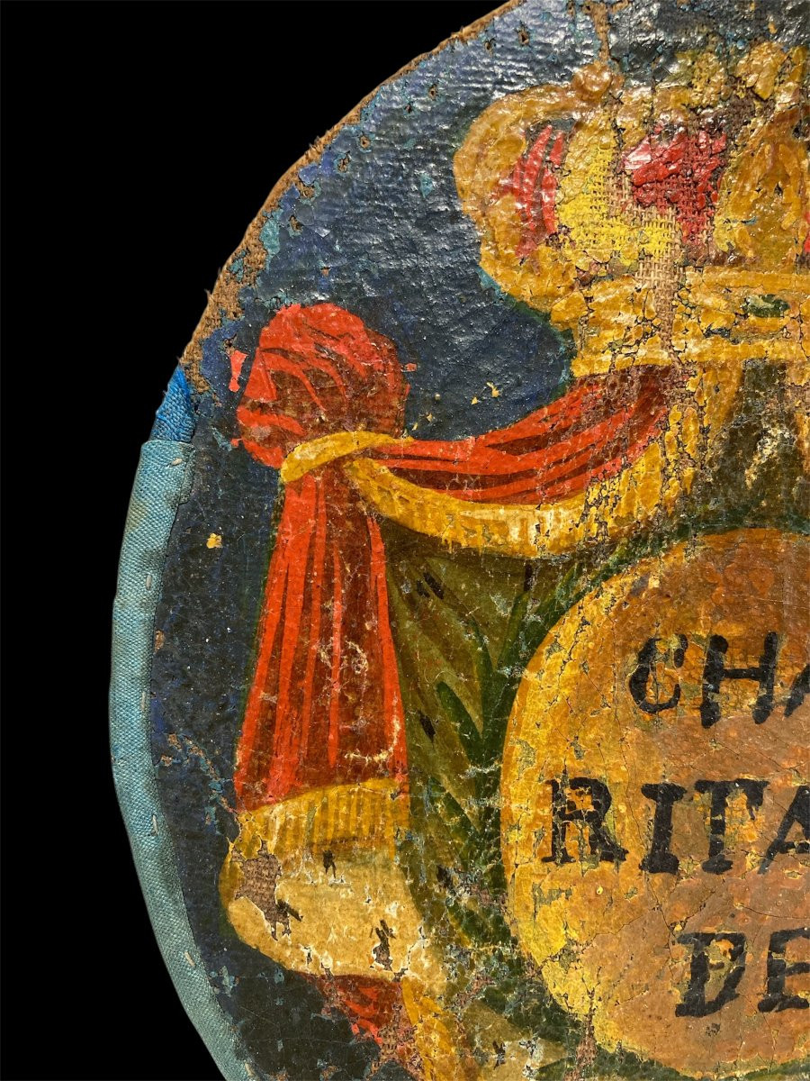 Late 18th Century - Oil On Canvas - Coat Of Arms Of The Order Of Minims-photo-1