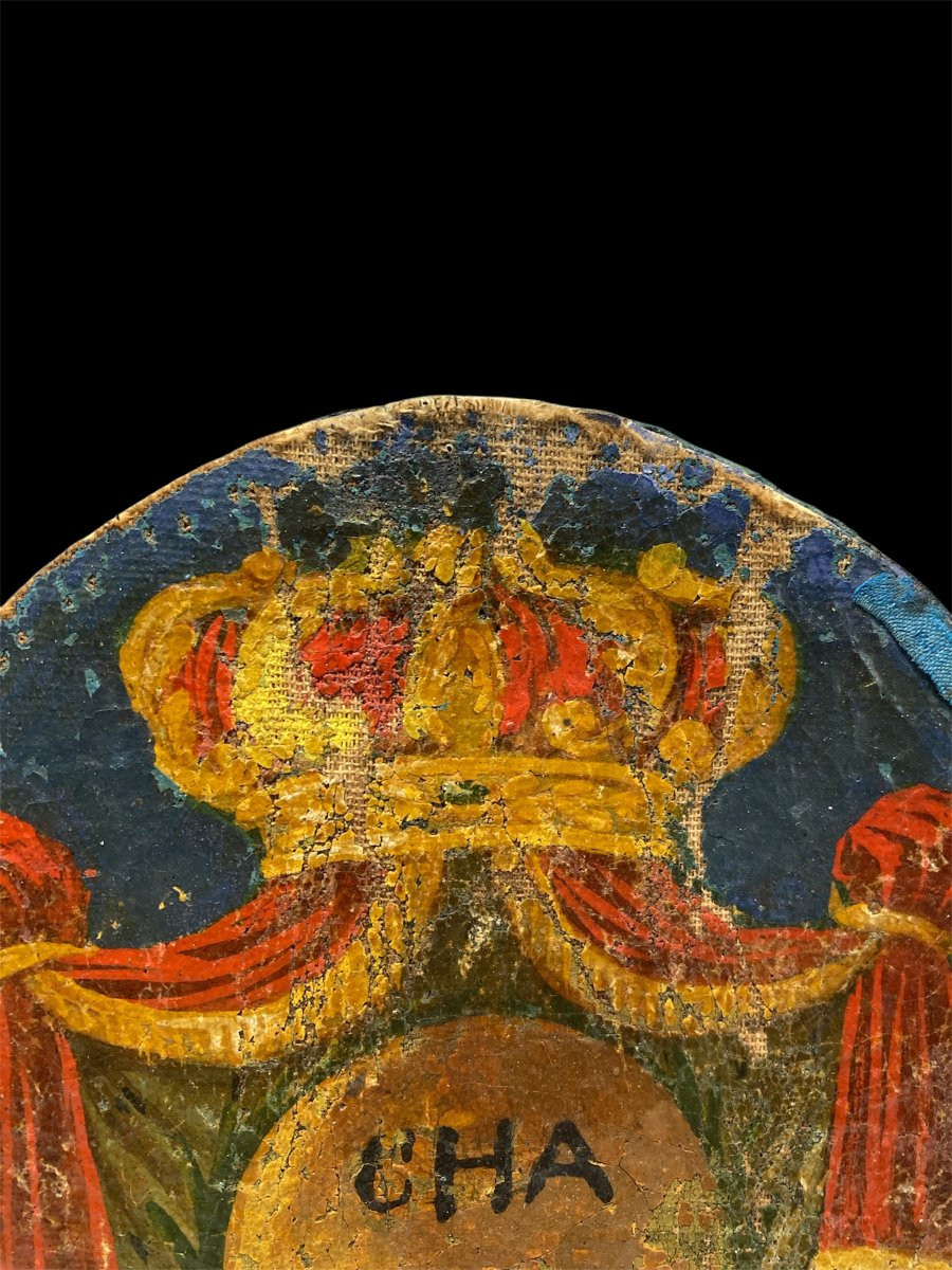 Late 18th Century - Oil On Canvas - Coat Of Arms Of The Order Of Minims-photo-3