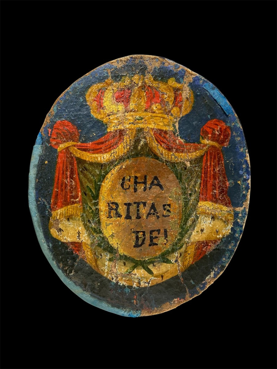Late 18th Century - Oil On Canvas - Coat Of Arms Of The Order Of Minims