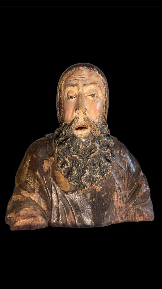 Last Quarter Of The 15th Century - Lombardy - Wooden Bust Of Saint Anthony Abbot-photo-4