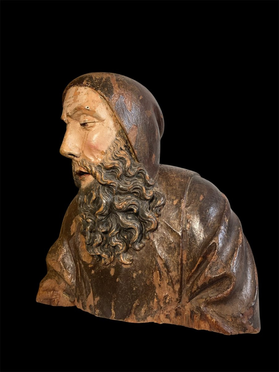Last Quarter Of The 15th Century - Lombardy - Wooden Bust Of Saint Anthony Abbot-photo-4