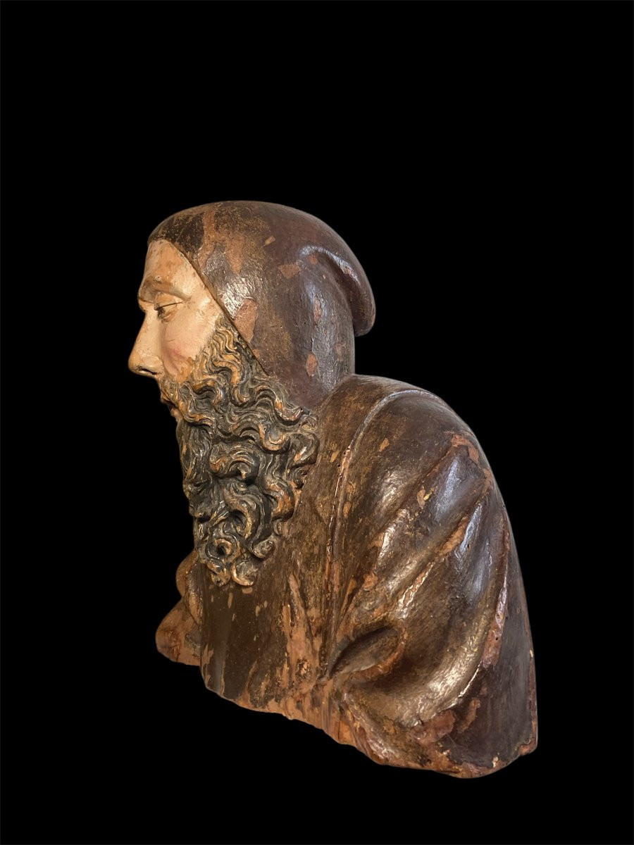 Last Quarter Of The 15th Century - Lombardy - Wooden Bust Of Saint Anthony Abbot-photo-6