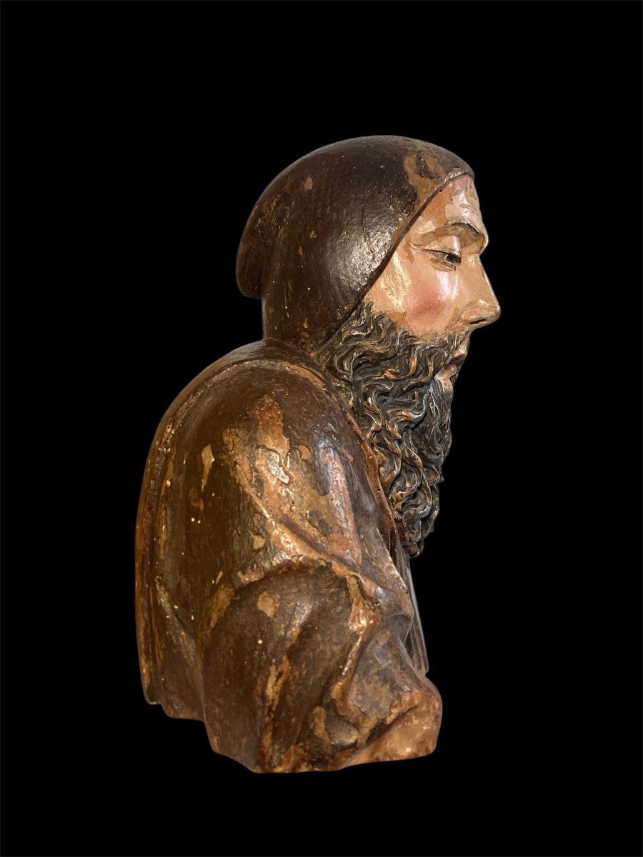 Last Quarter Of The 15th Century - Lombardy - Wooden Bust Of Saint Anthony Abbot-photo-7