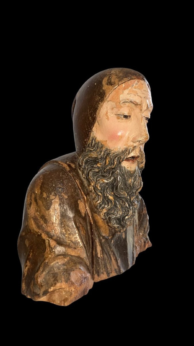 Last Quarter Of The 15th Century - Lombardy - Wooden Bust Of Saint Anthony Abbot-photo-8