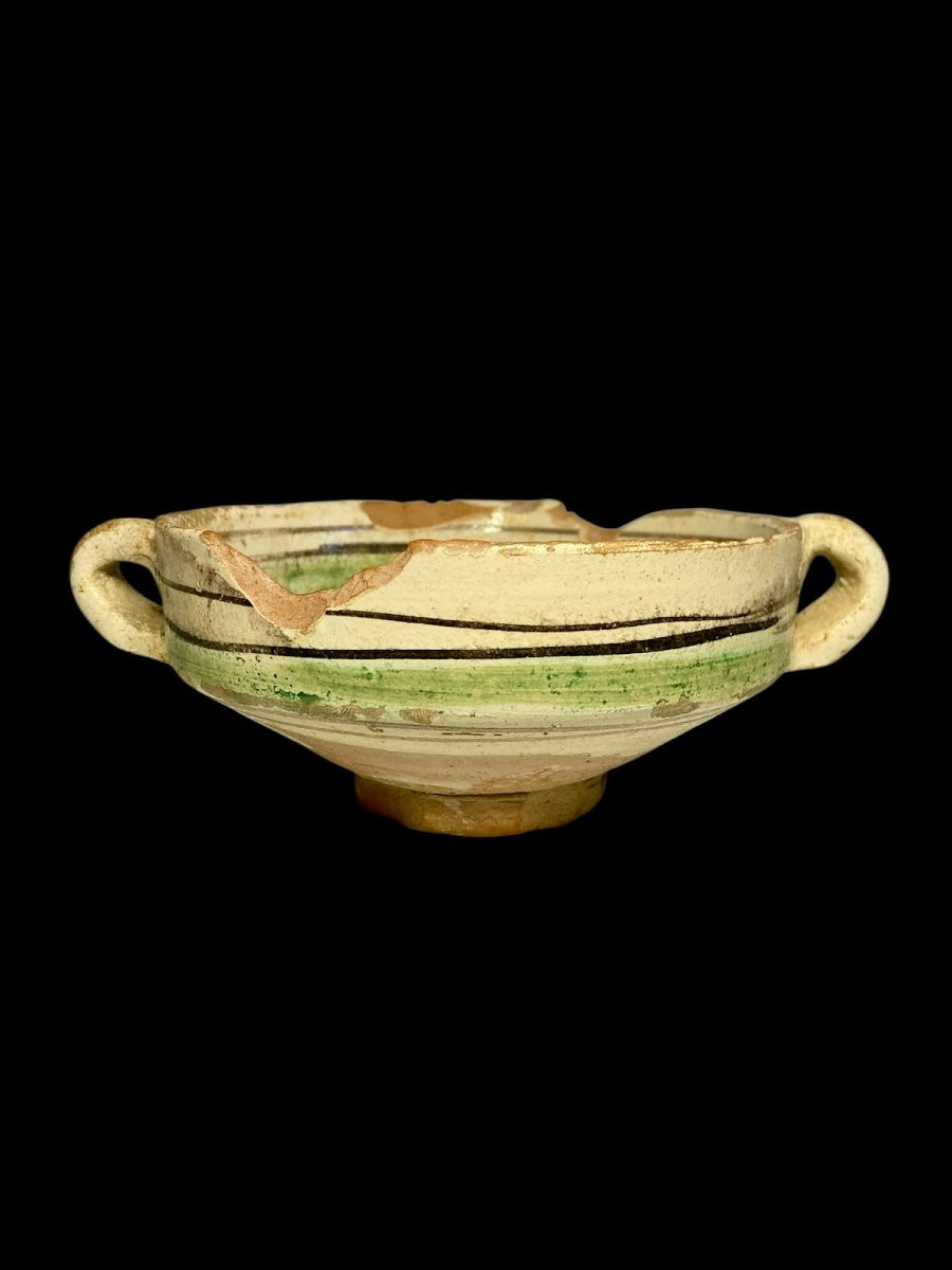 Viterbo - Mid-14th Century - Polychrome Majolica Bowl With A Zoomorphic Figure-photo-2