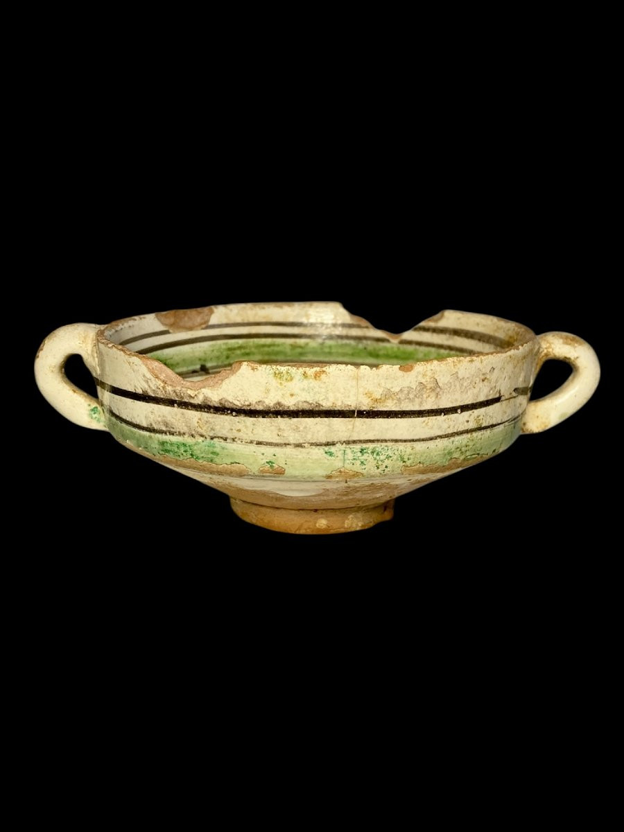 Viterbo - Mid-14th Century - Polychrome Majolica Bowl With A Zoomorphic Figure-photo-3