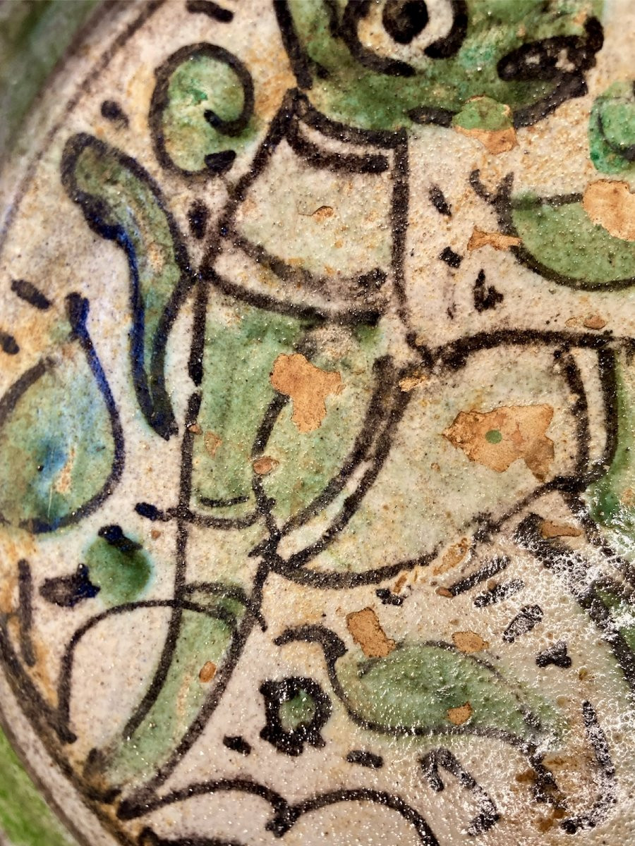 Viterbo - Mid-14th Century - Polychrome Majolica Bowl With A Zoomorphic Figure-photo-6