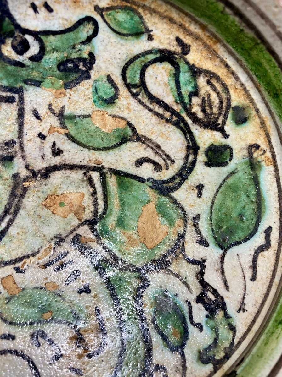 Viterbo - Mid-14th Century - Polychrome Majolica Bowl With A Zoomorphic Figure-photo-7