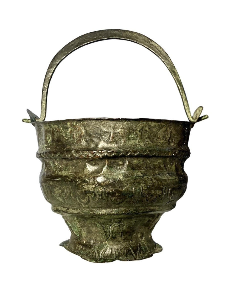 Norman Sicily - Mid-12th Century - Architectural Bronze-sheet Situla (allegory Of The Church)