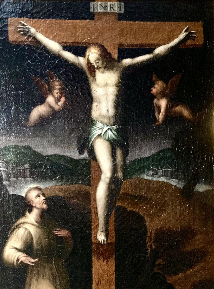 Francesco Morandini detto Il Poppi (Poppi 1544 - 1597 Florence) - Scène de la Crucifixion -photo-3