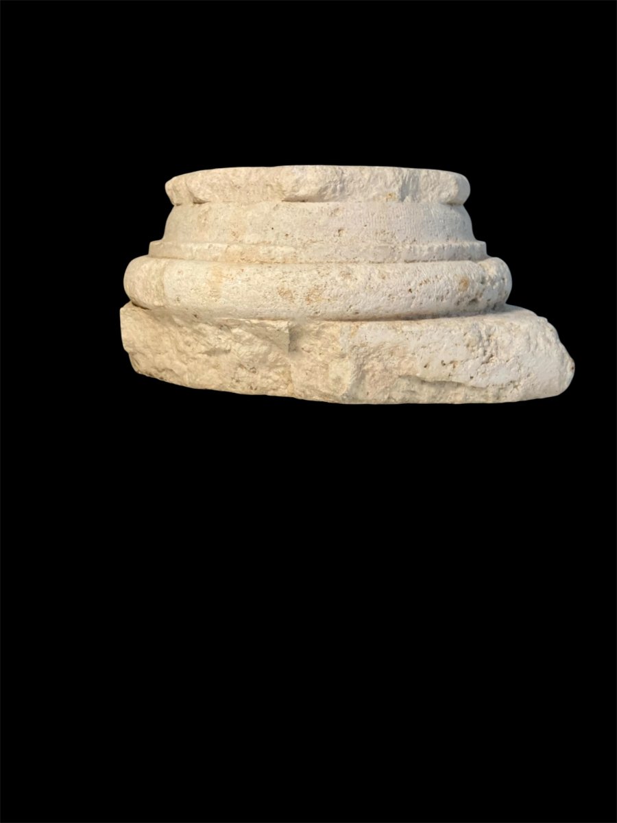 Medieval Period - Central Italy - Travertine Column Base-photo-2