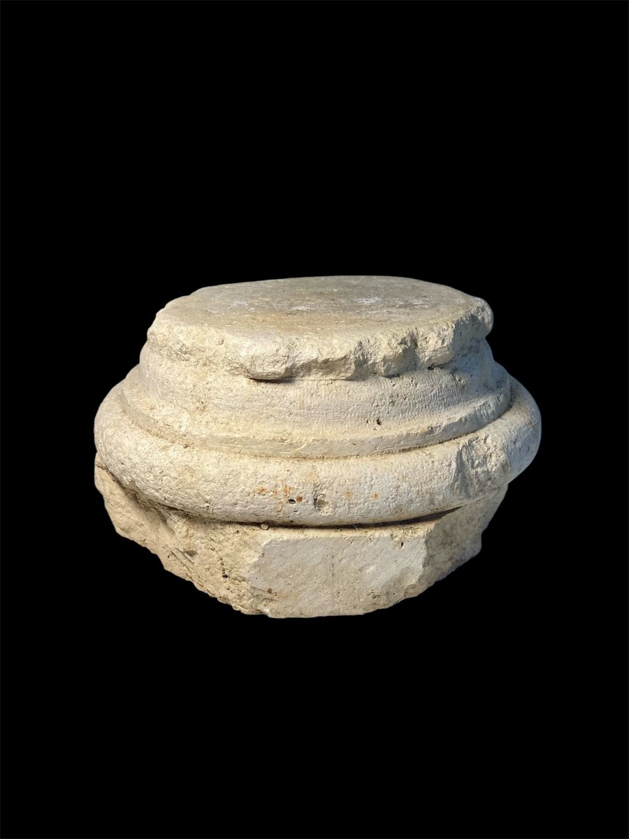 Medieval Period - Central Italy - Travertine Column Base-photo-5