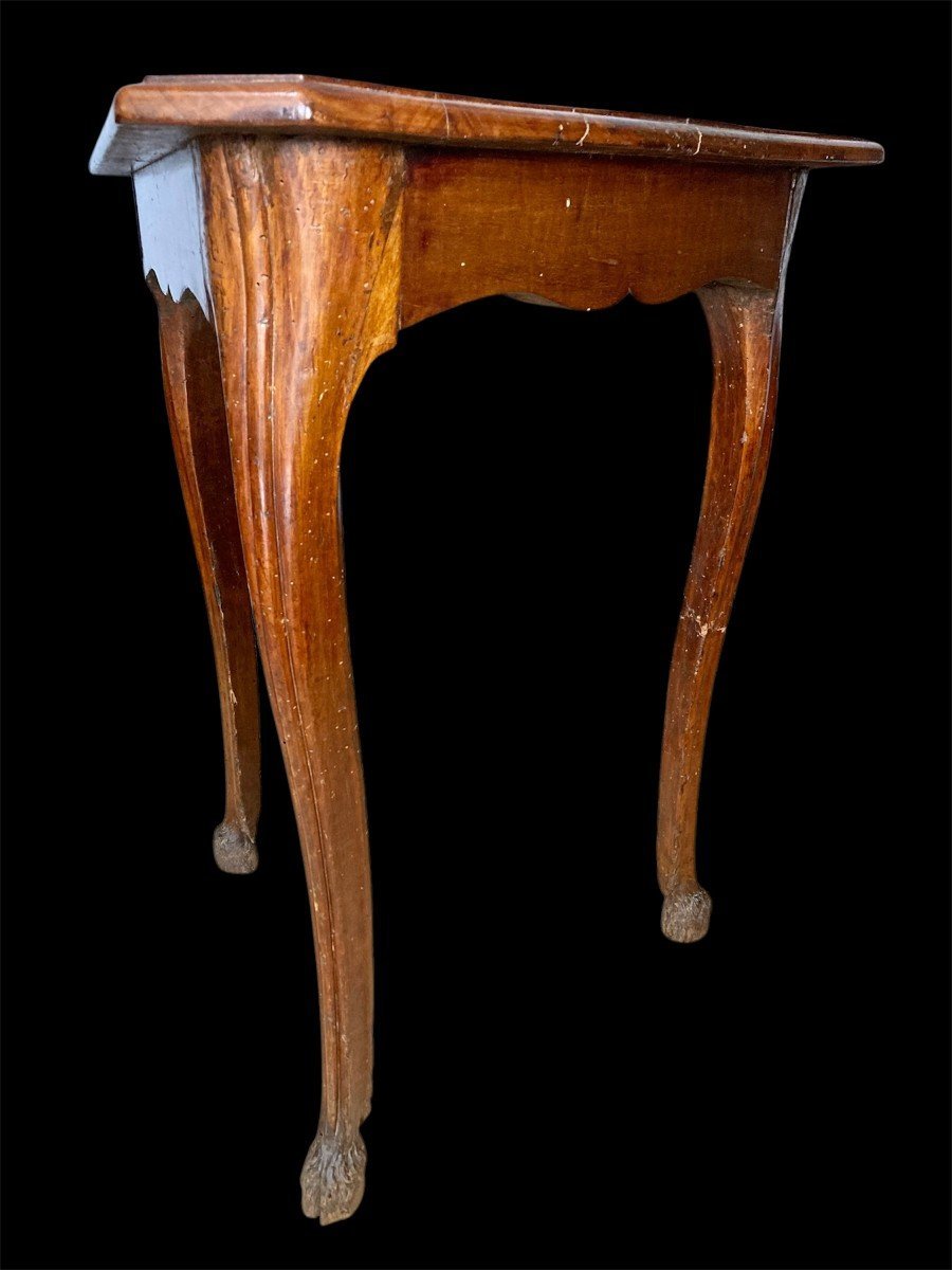 XVIII Siècle - Sienne (Famille Piccolomini) - Table Triangulier Marqueté-photo-5