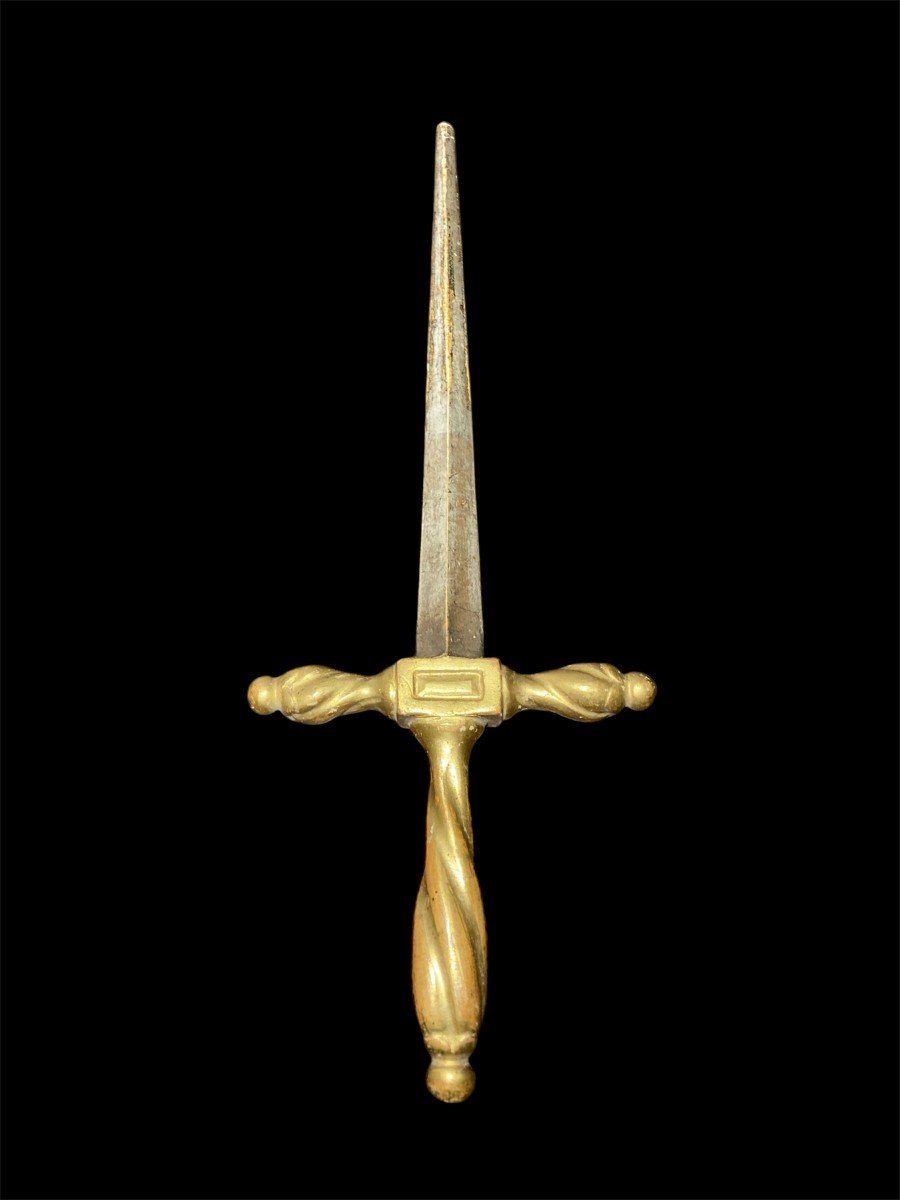 18th Century - Wooden Sword With Gilded And Silver-plated Details