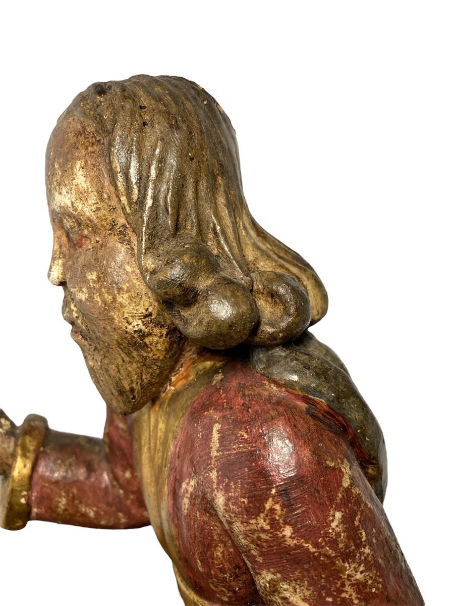 Debut Du XVI Siècle - Allemagne - Buste De Dieu Le père en Bois Polychrome-photo-5
